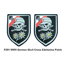 1:6 Scale German WWII Skull Cross Edelweiss Patch